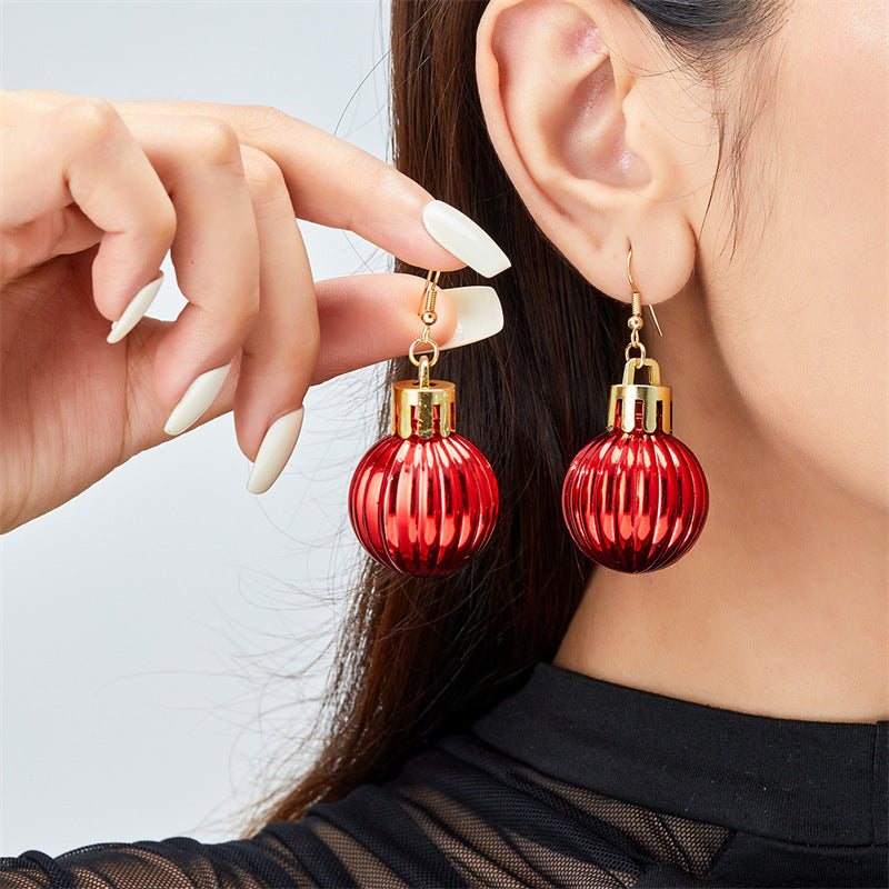 Wholesale Ball Christmas Bulb Earrings Colorful Christmas Earrings