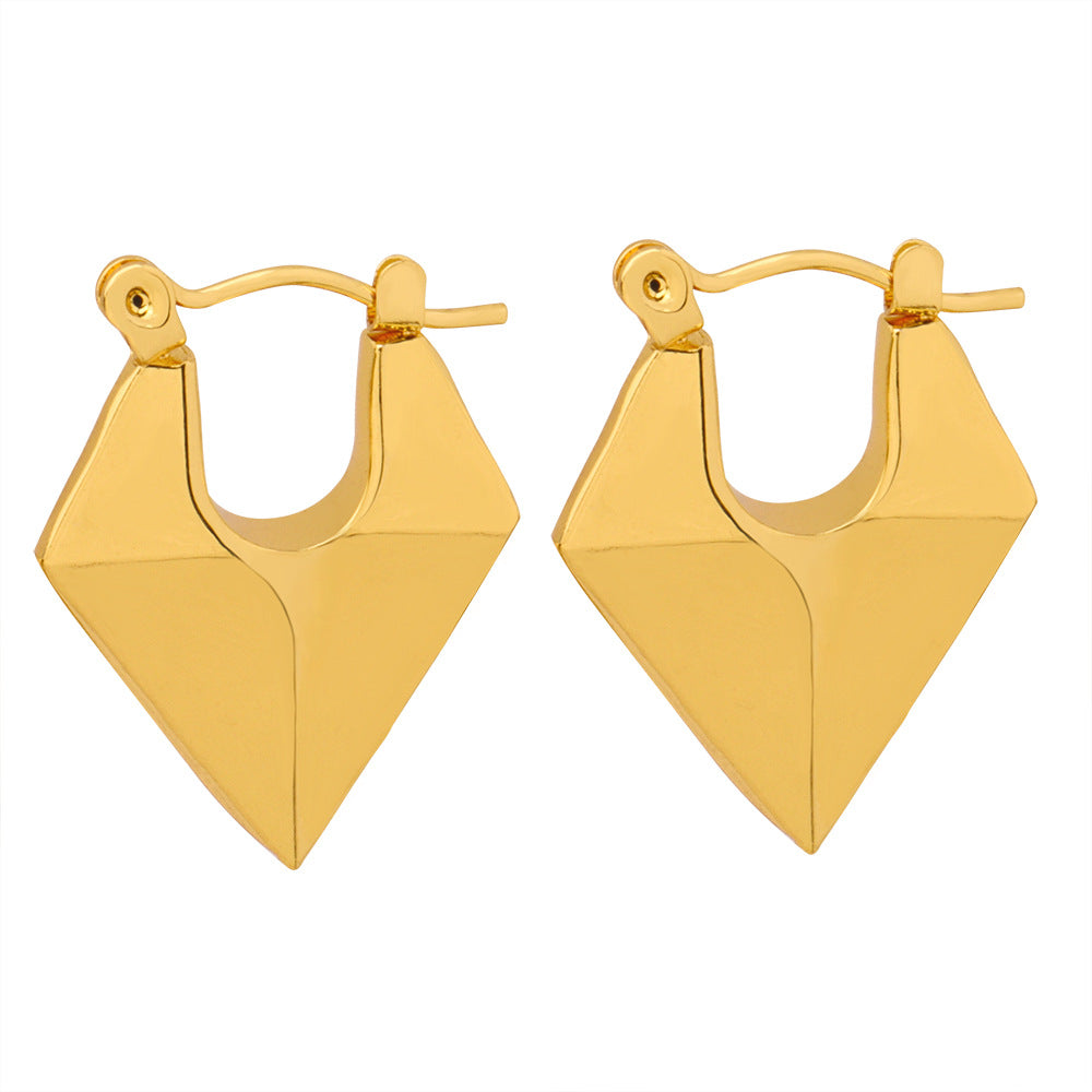 Wholesale Titanium Steel Gold Plated Geometric Simple Earrings
