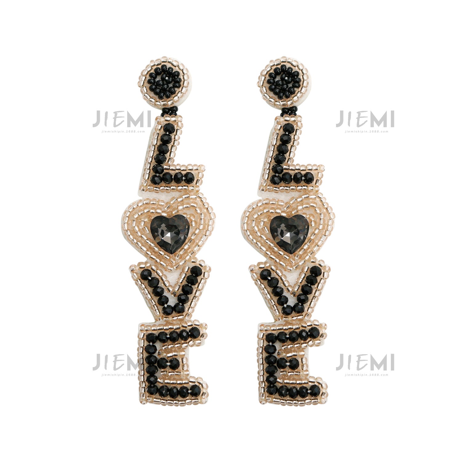 Wholesale Valentine's Day Handwoven Bohemian LOVE Rice Bead Earrings