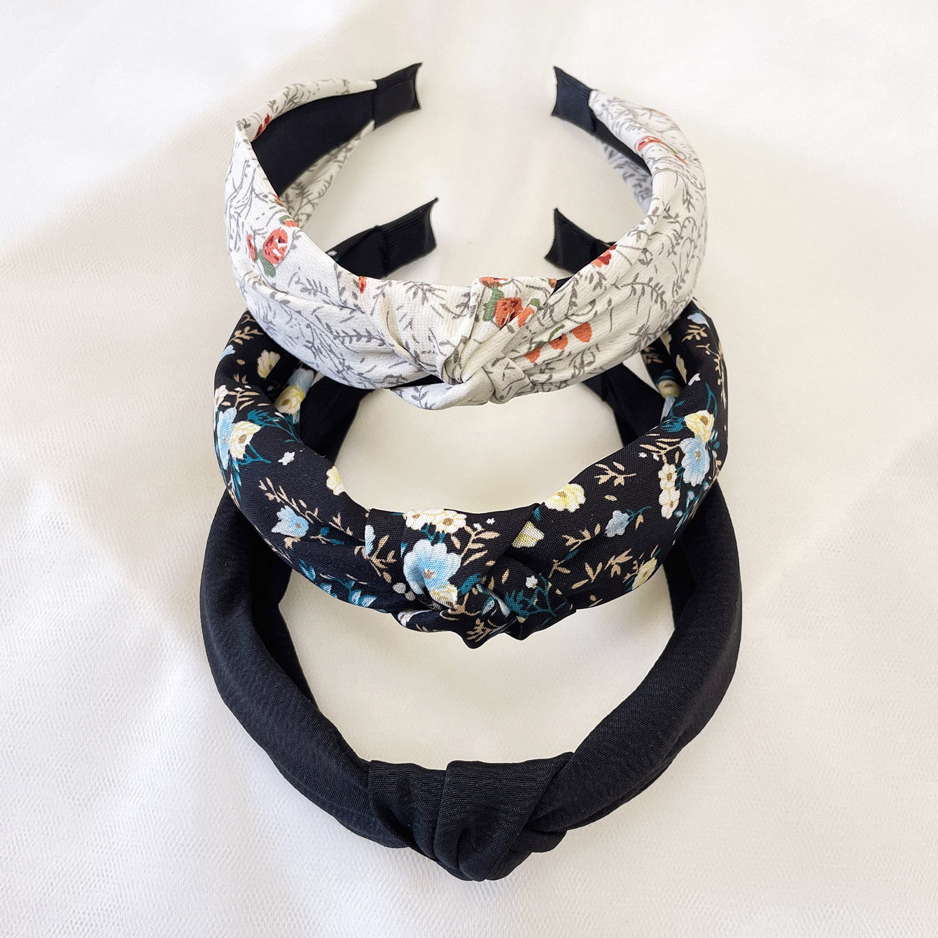 Wholesale Fabric flower cross knot wide edge headband