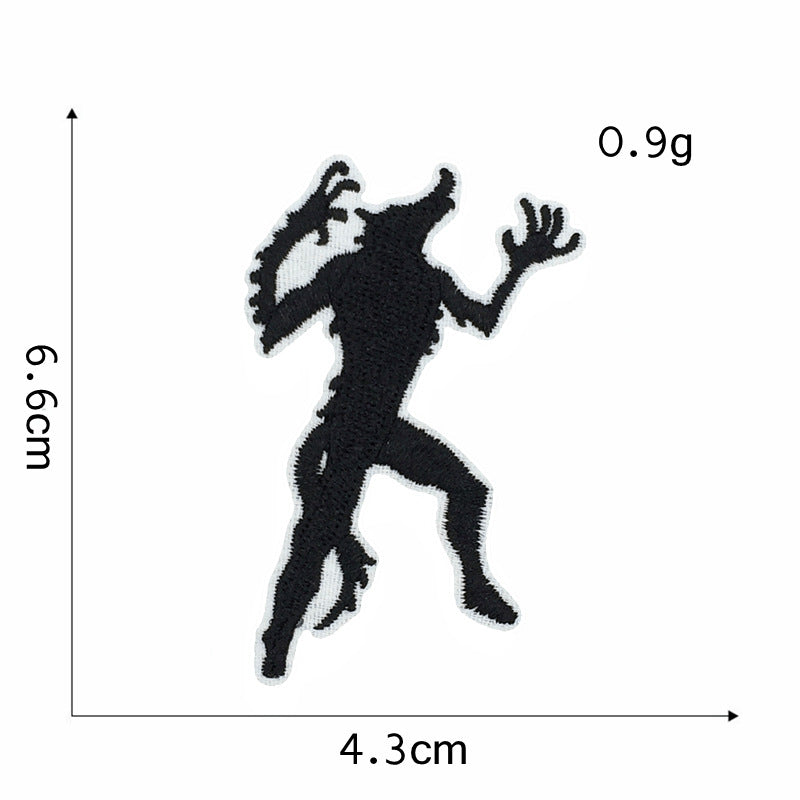 Wholesale  Embroidered Patches Witch Bat Pumpkin Black Cat Haunted House Twill Applique Trendy DIY Decorative Accent For Clothing Bags And Home Decor