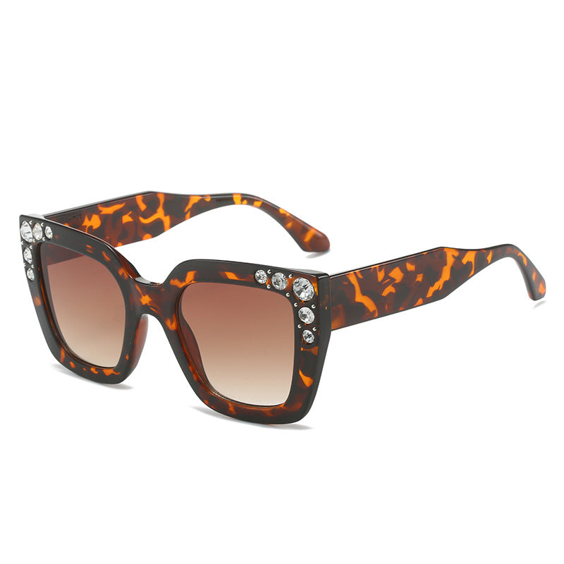 Wholesale Square Diamond Studded Fashion Sunglasses