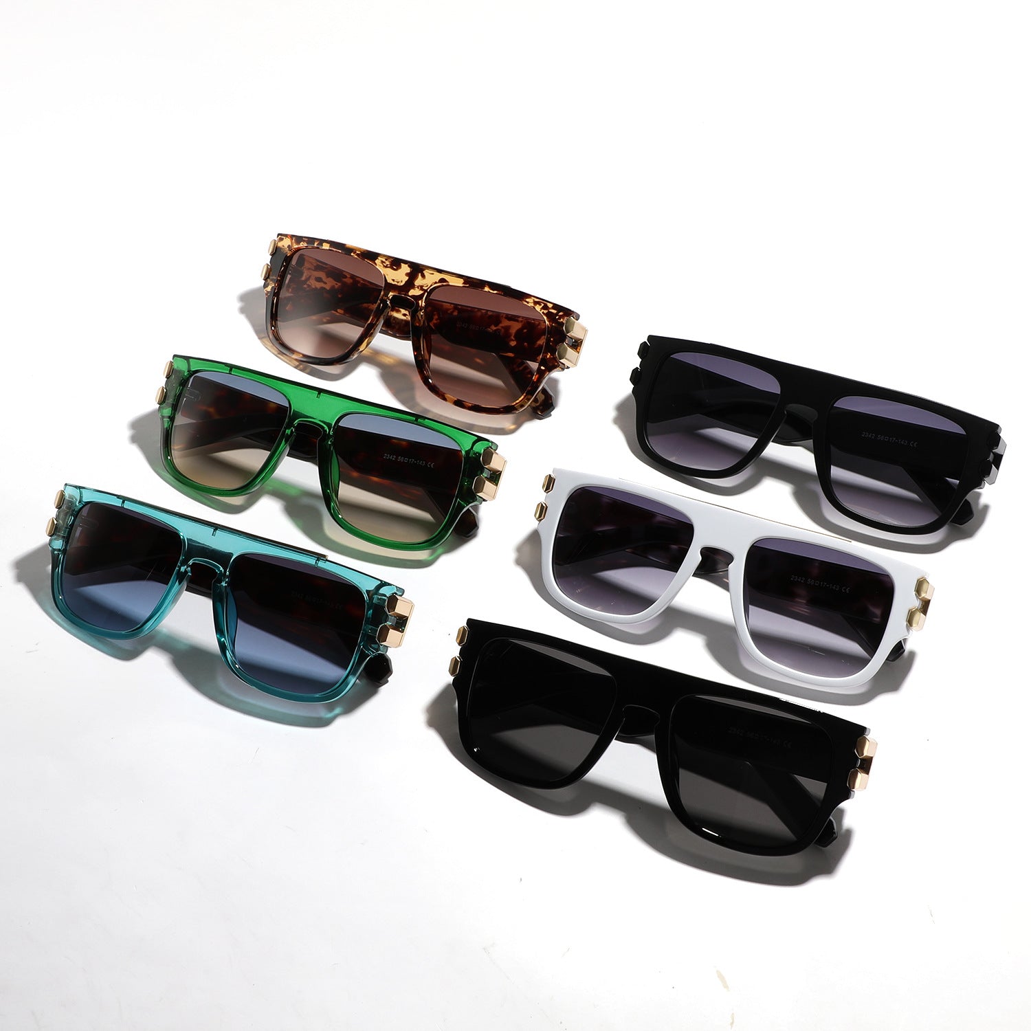 Wholesale Square Large Frame Transparent PC Sunglasses