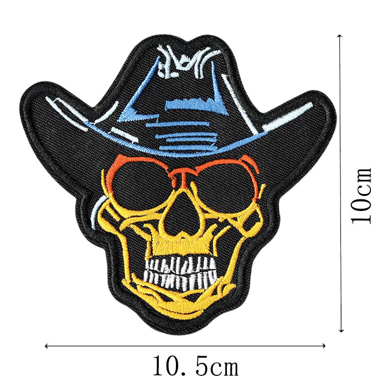 Wholesale Punk Skull Embroidered Patches DIY Sew On Clothing Accessory For Coats