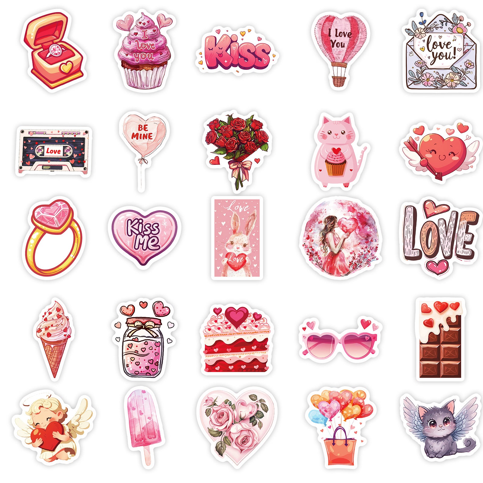 Wholesale 50pcs Sweet Valentine' s Day series stickers