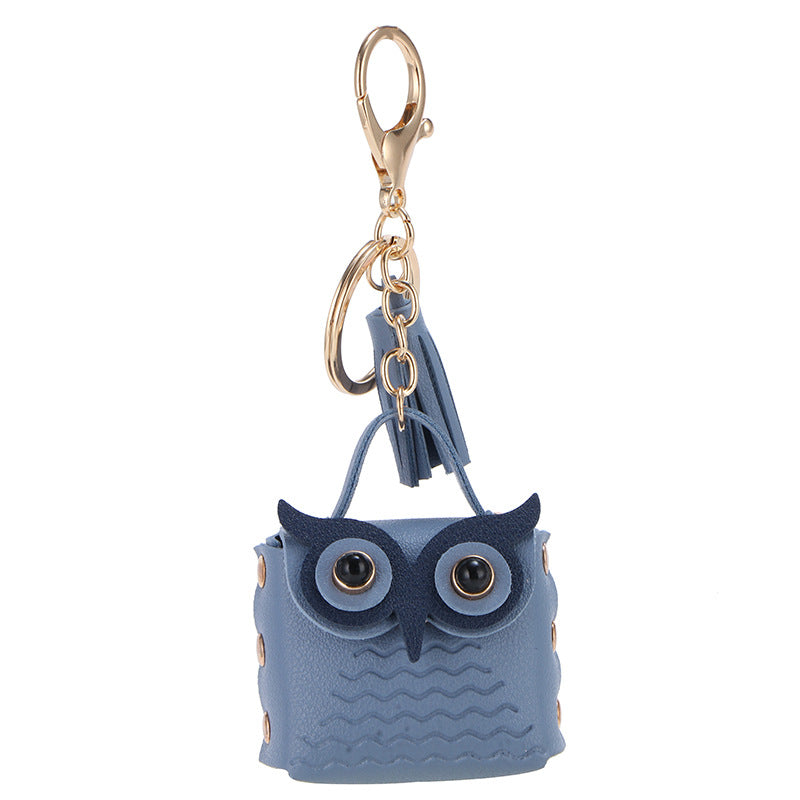 Wholesale Owl Bluetooth Headphones Artificial Leather Storage Bag Keychain