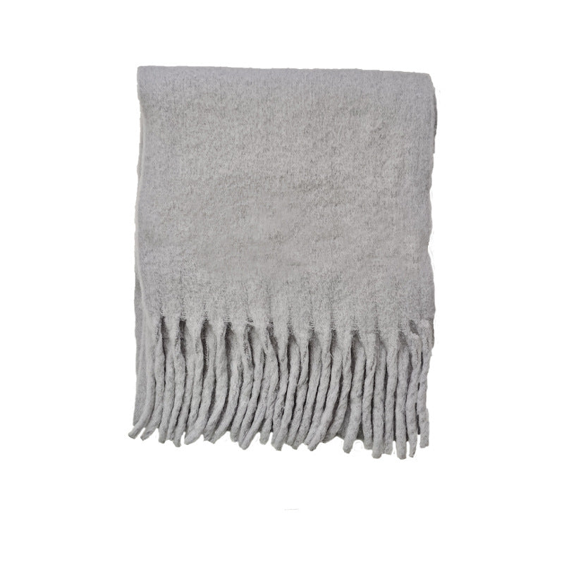 Wholesale Soft Glutinous Thick Beaded Women's Winter Warm Polyester Scarf