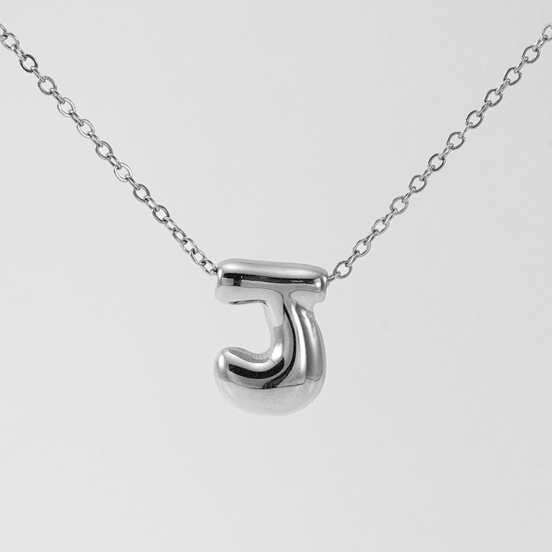 Wholesale Glossy bubble letter necklace for women 26 English letter pendants