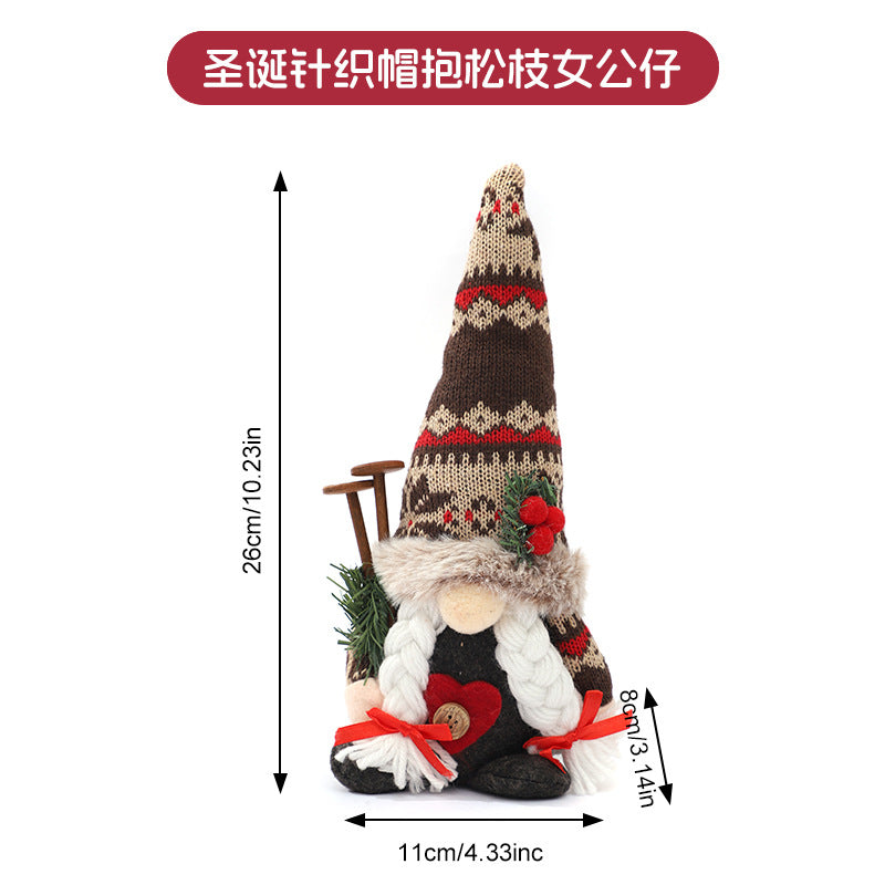 Wholesale Christmas Doll Knitted Pointed Hat Sitting Decoration