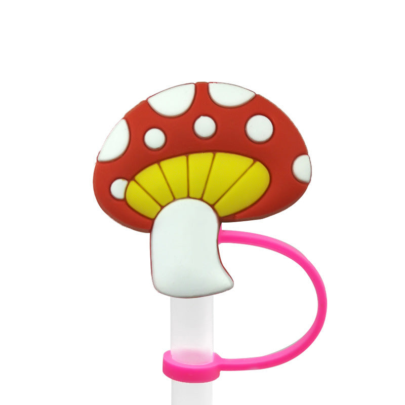 Wholesale 10pcs/pack  Cute cartoon straw cap straw cover silicone dust plug