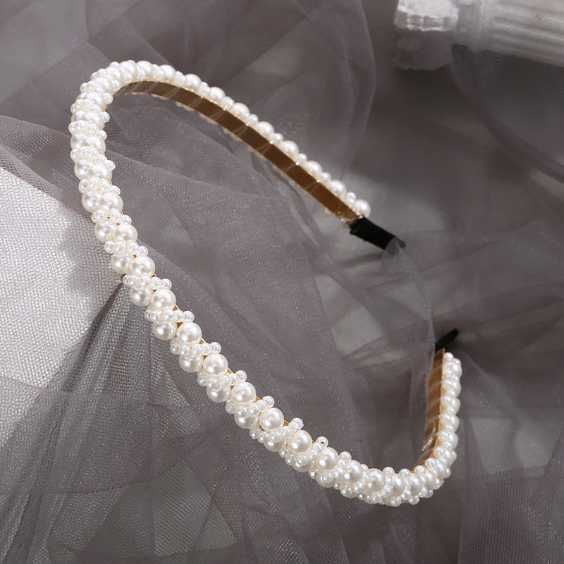 Wholesale Bridal Hand Braided Knotted Pearl Headbands