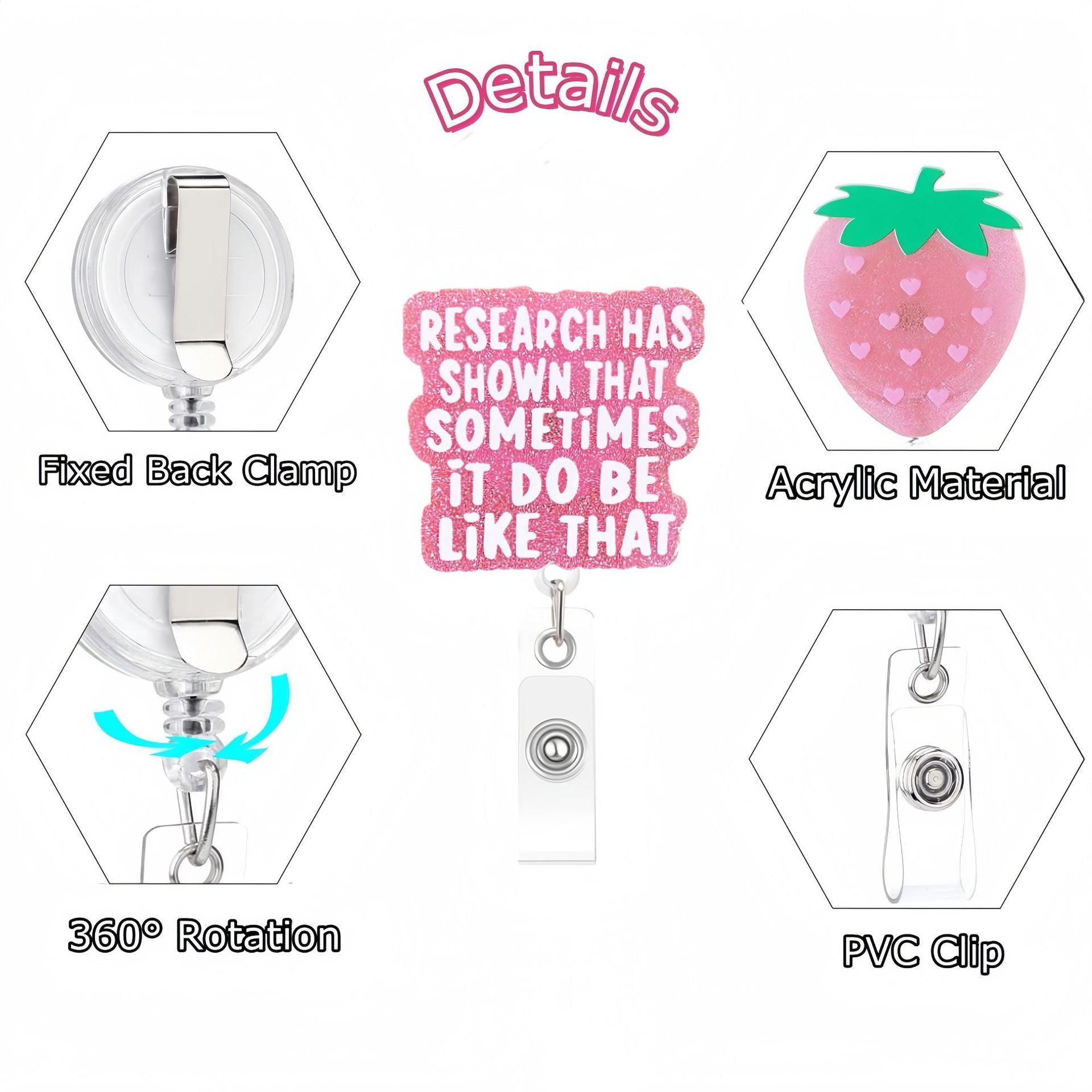 Wholesale Pink medical staff name tag  Badge Reels