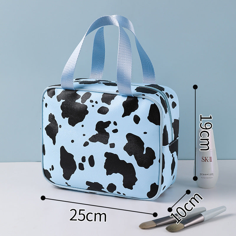 Wholesale Cow Pattern Cosmetic Bag Portable Travel PU Storage Bag Waterproof Storage Bag