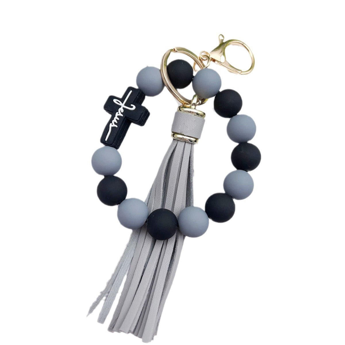 Wholesale Cross Beaded Bracelet Keychain
