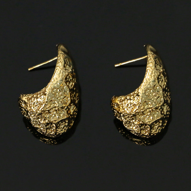 Wholesale 2023 Textured Copper Exaggerated Earrings