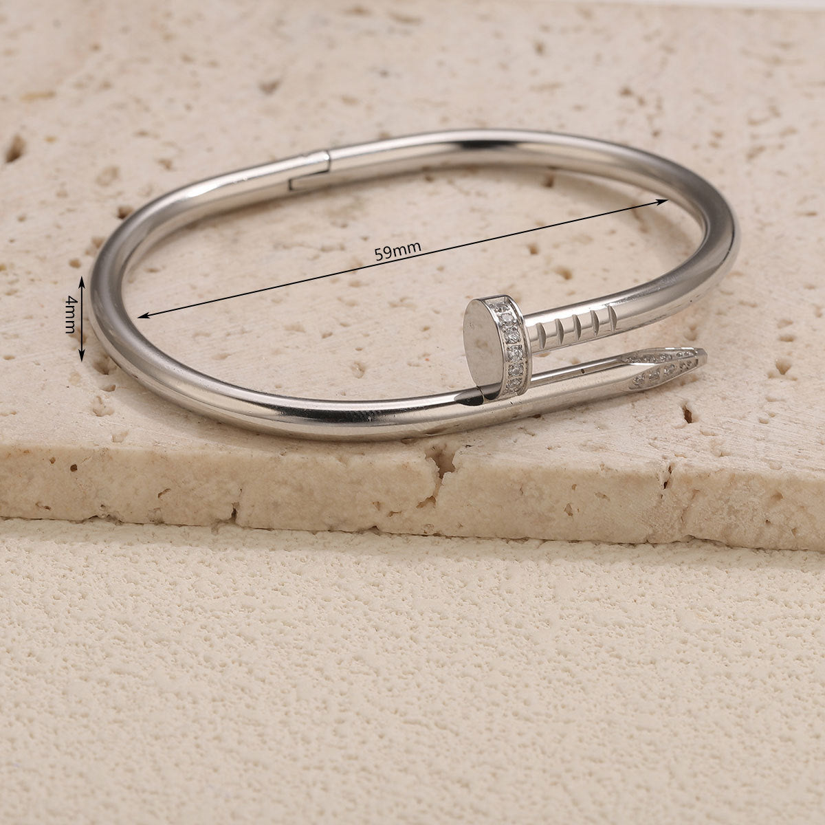 Wholesale Stainless Steel Slim Waist Bracelet with Diamond Inlay