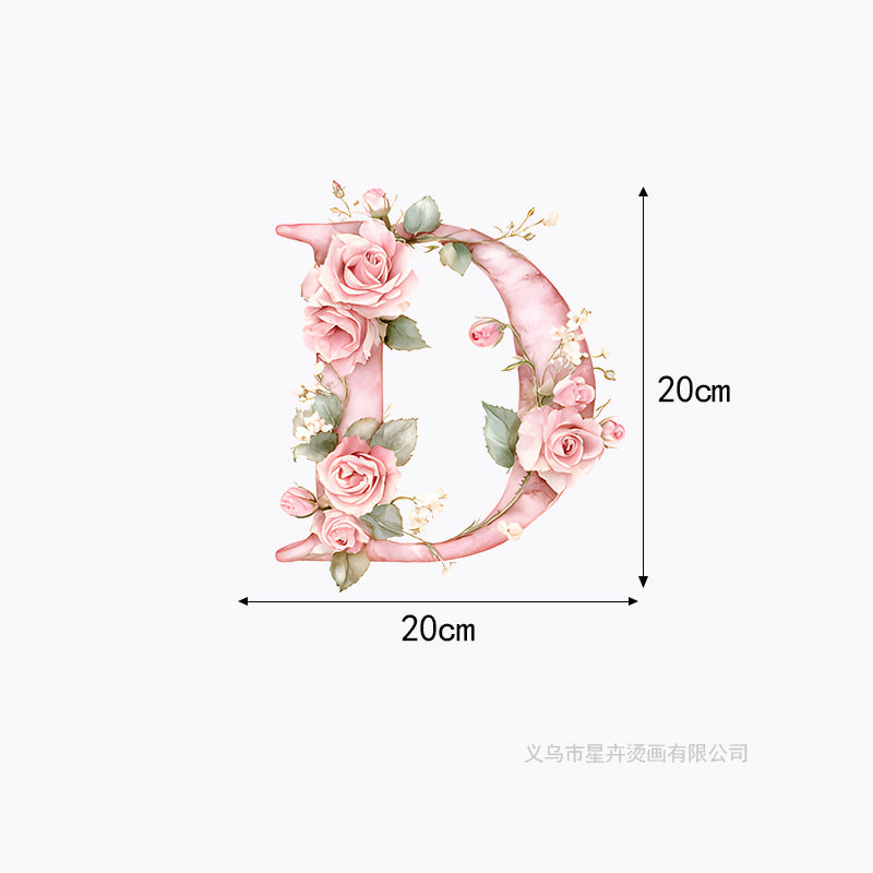 Wholesale 10pcs 26 letter flower branches and leaves UV DTF Ready to Press Transfers Wraps