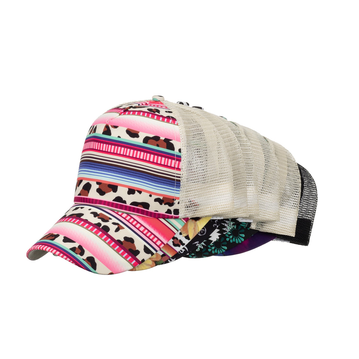 Wholesale flower cloth horsetail hole baseball cap