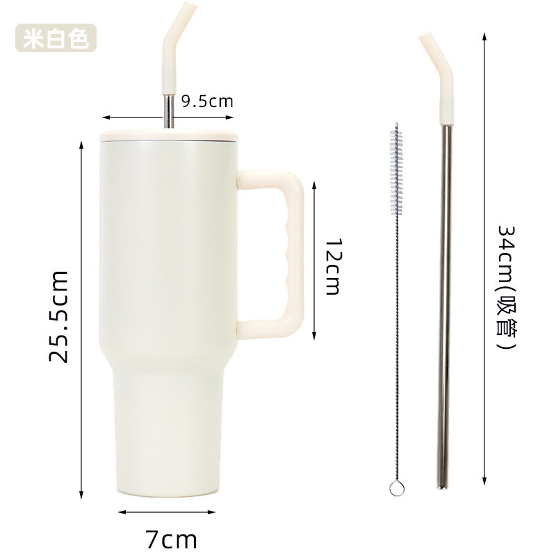 Wholesale 40oz Thermal Sublimation Handle Cup Large Capacity Stainless Steel Straw Ice Cup