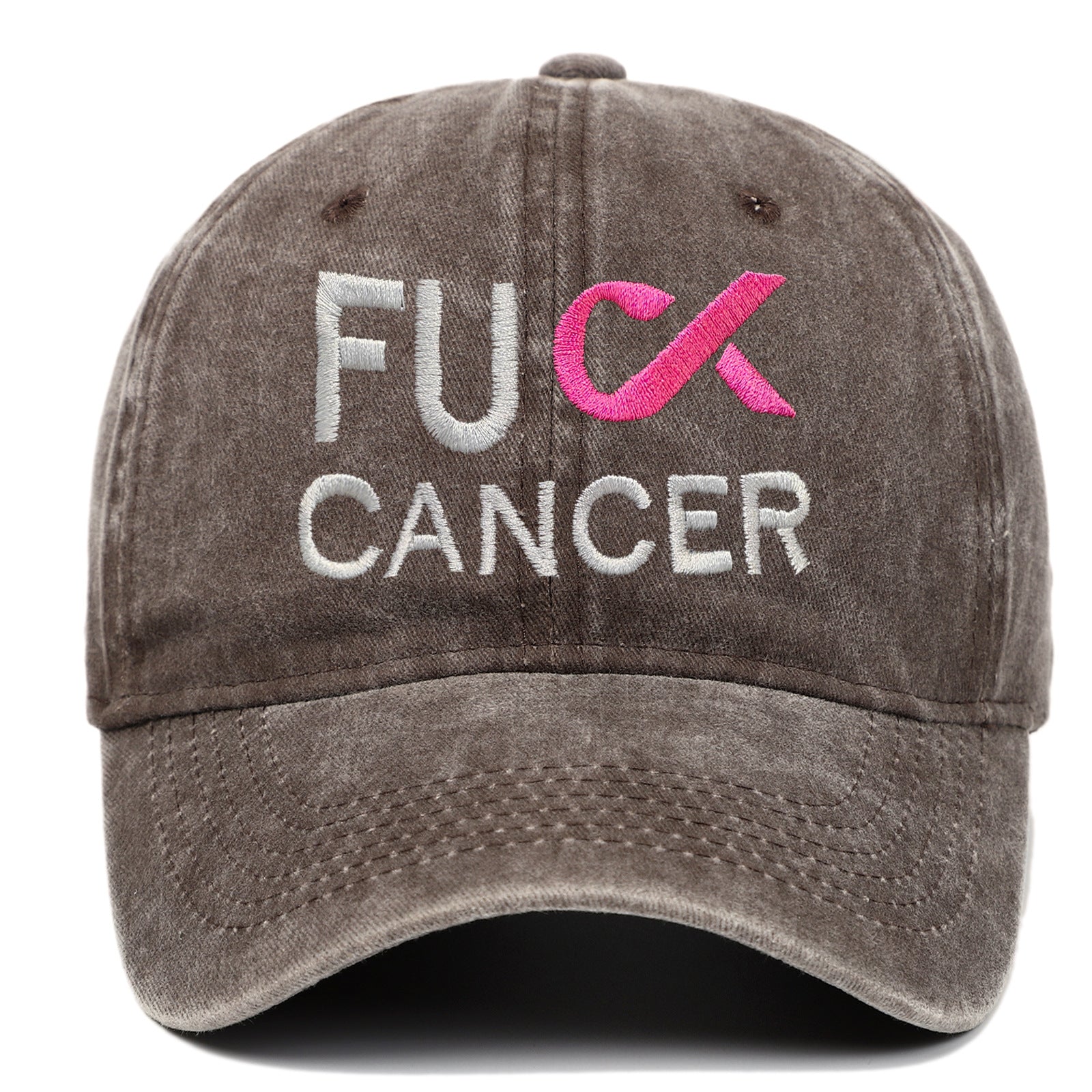 Wholesale Washed Embroidered Breast Cancer Baseball Caps