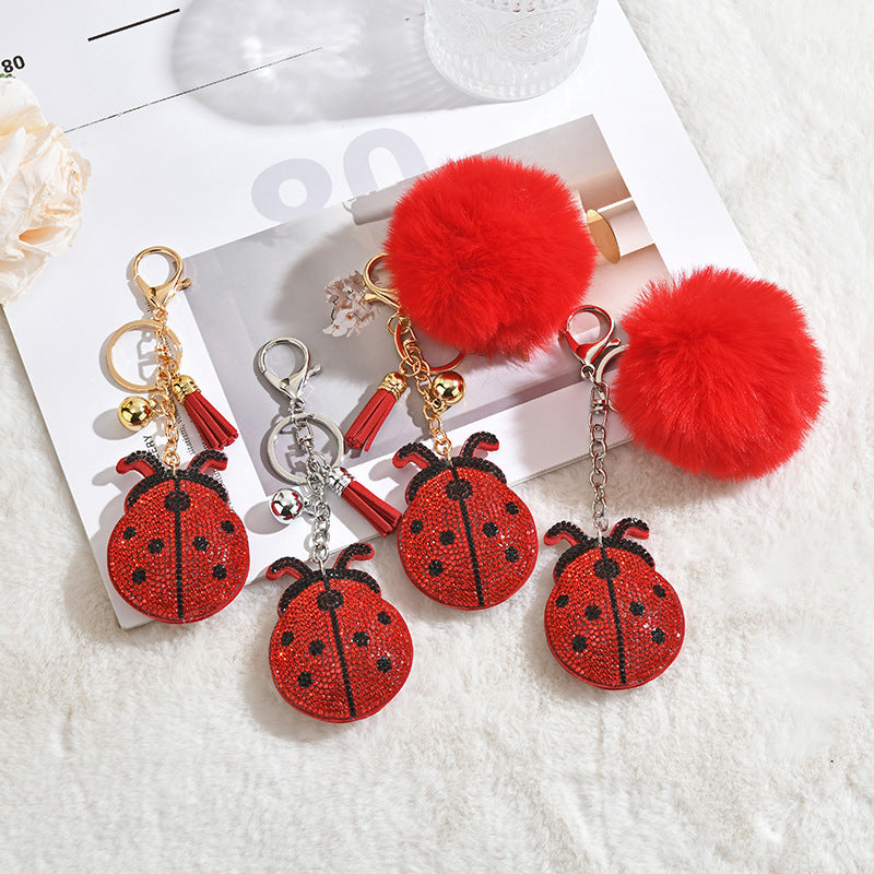Wholesale Ladybug Rhinestone Keychain