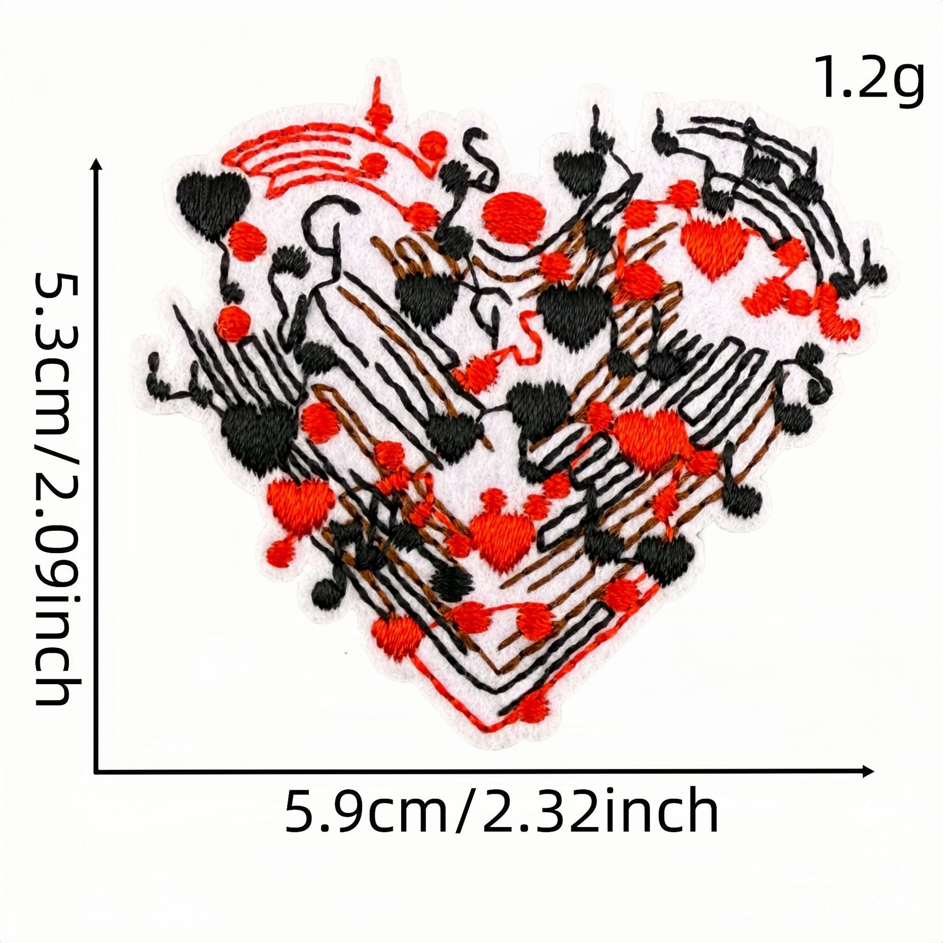 Wholesale Cartoon Music Note Embroidered Patches Iron On Clothing Accessory Trendy Decorative Gift And Boutique Resale