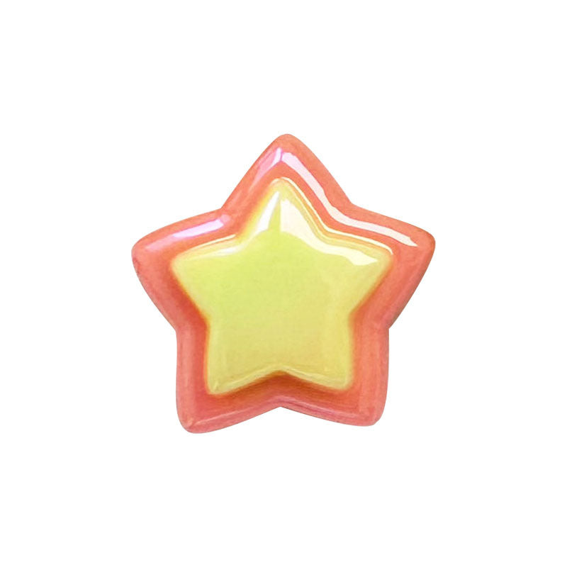 Wholesale 10pcs Color matching five-pointed star flower love resin beads