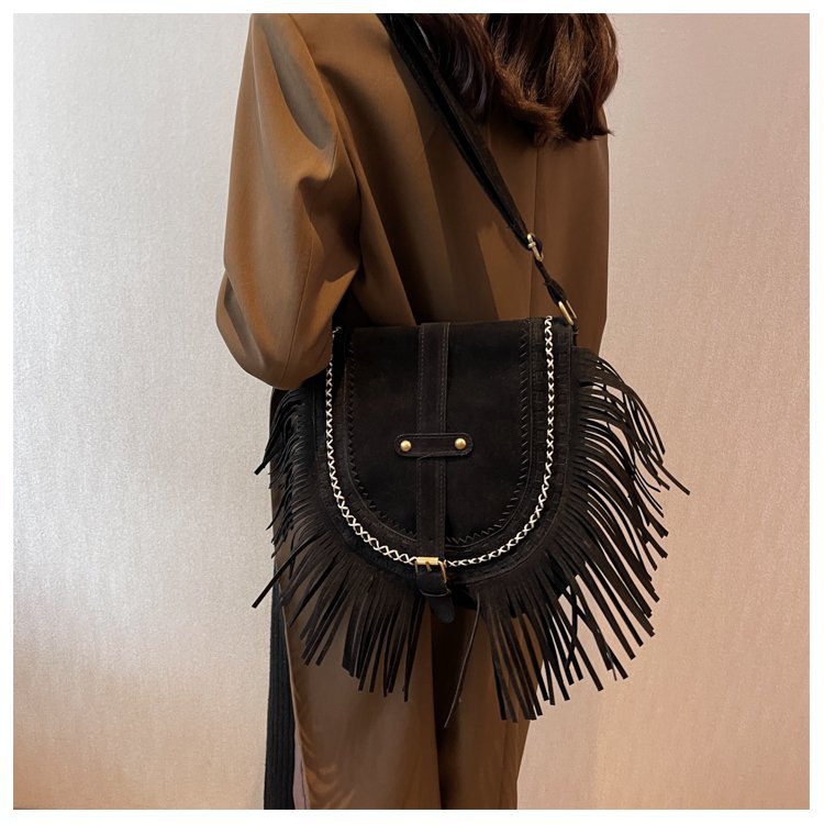 Wholesale PU Vintage Tassel Ethnic Shoulder Bag