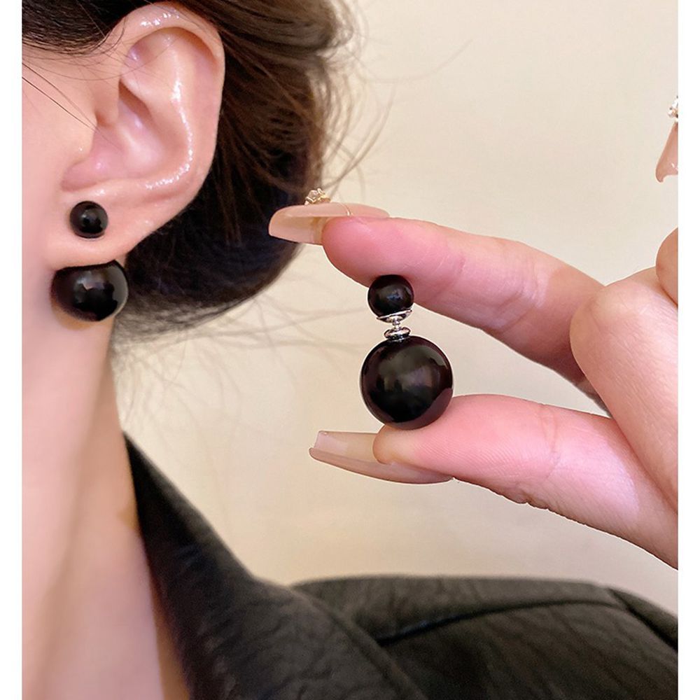 Wholesale S925 Silver Needle Double Head Pearl Earrings