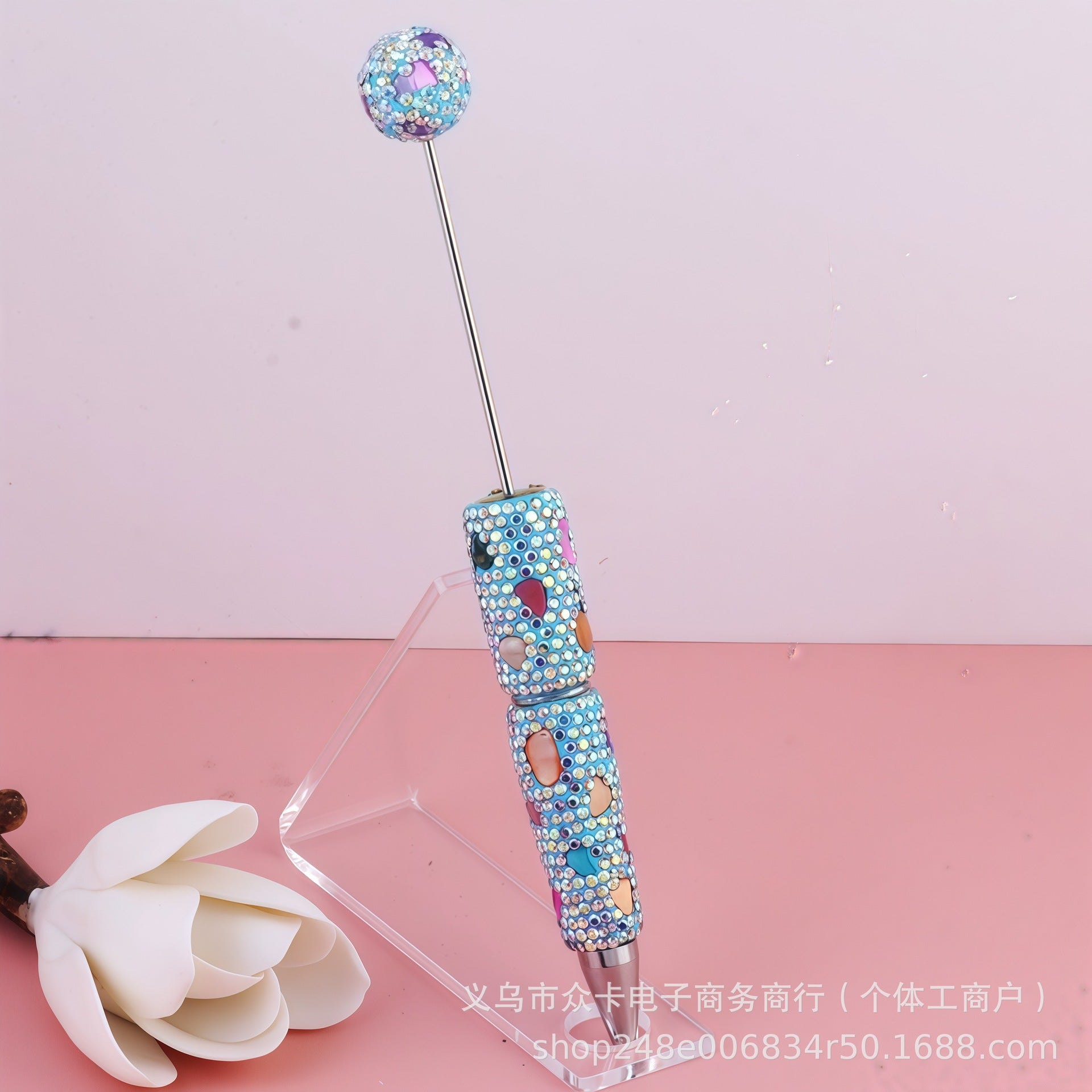 Wholesale 10pcs Colorful Shell Full Diamond DIY Fancy Beadable Pens