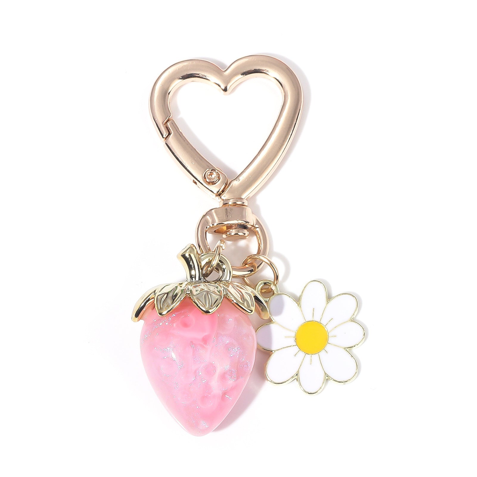 Wholesale Sunflower Strawberry Metal Keychain
