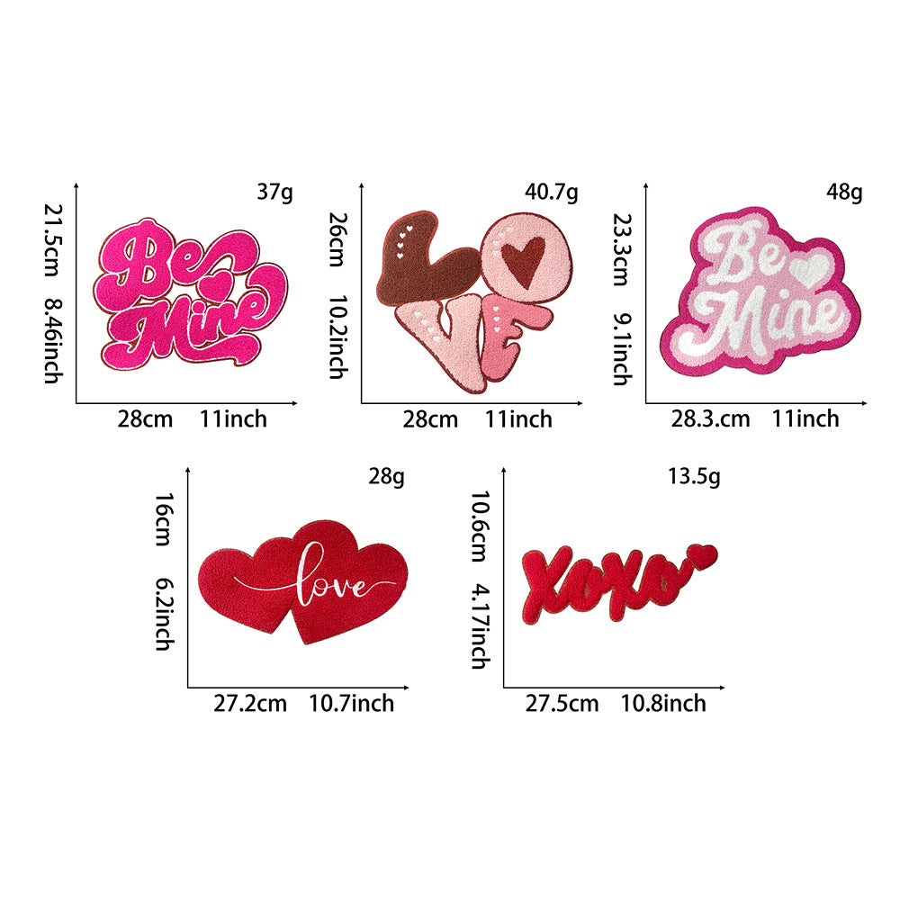 Wholesale Valentine' s Day Oversized 28cm  Baseball Smiley Letter  Cloth DIY Patches