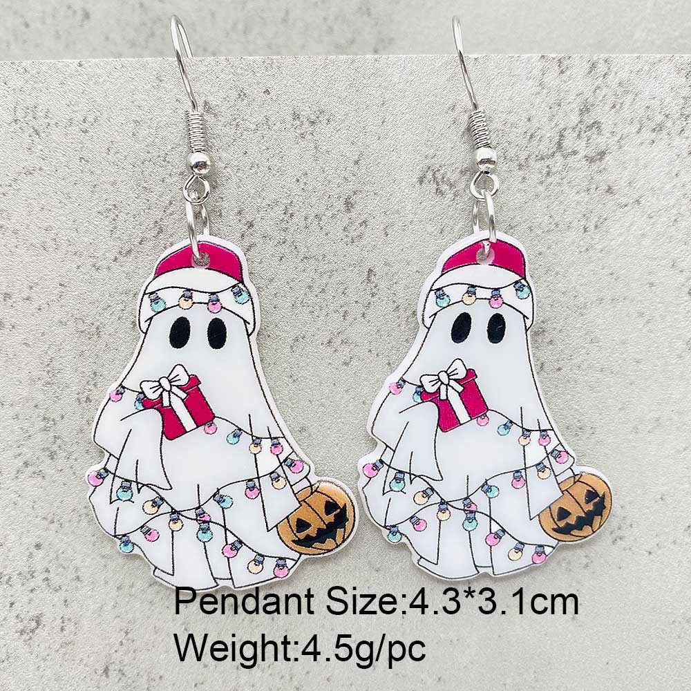 Wholesale Christmas Acrylic Lights Elk Dwarf Earrings