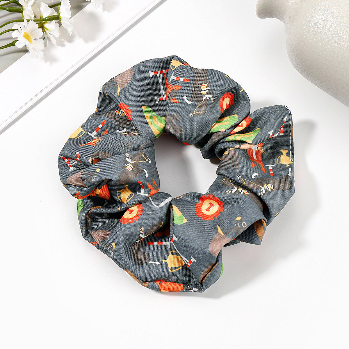 Wholesale Fabric Kentucky Derby Scrunchie Floral Scrunchie