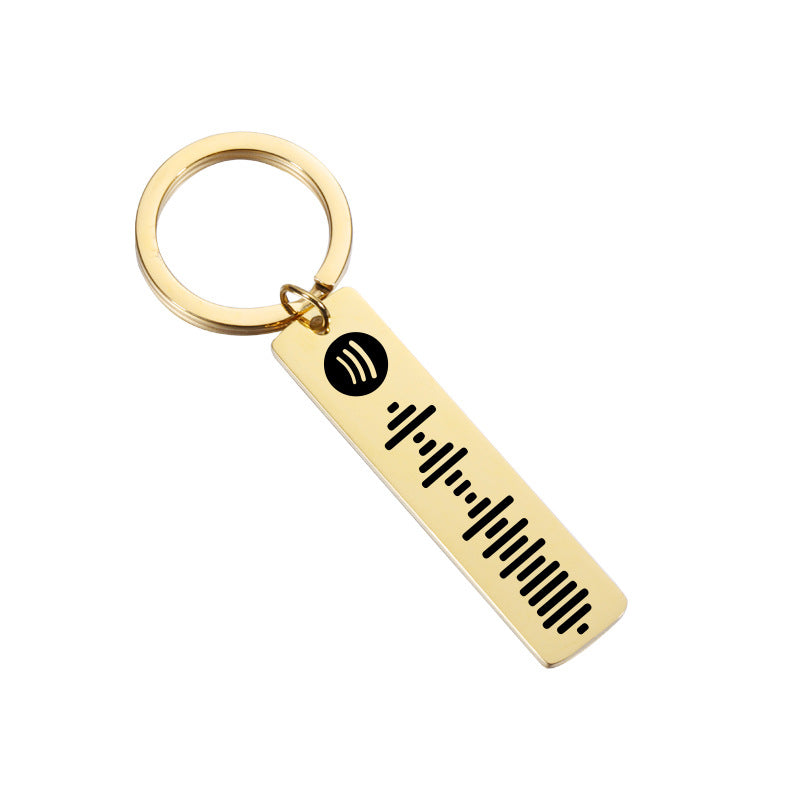 Wholesale Mirror Stainless Steel Music Keychains