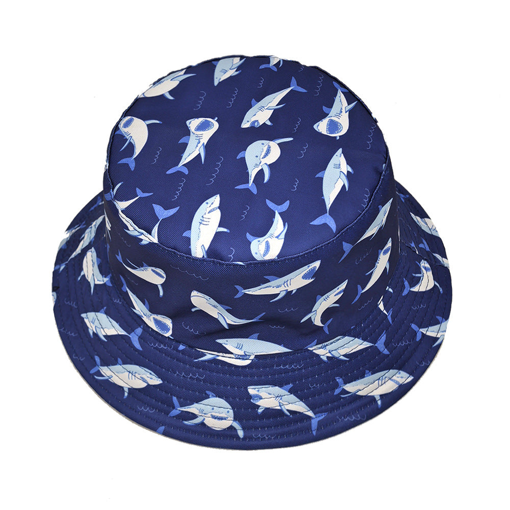 Wholesale New style underwater animal shark pattern print bucket hat