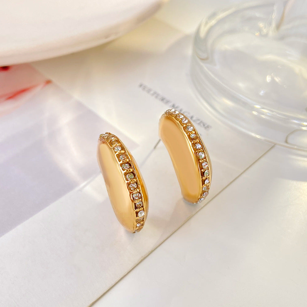 Wholesale Diamond Moon Geometric Alloy Earrings