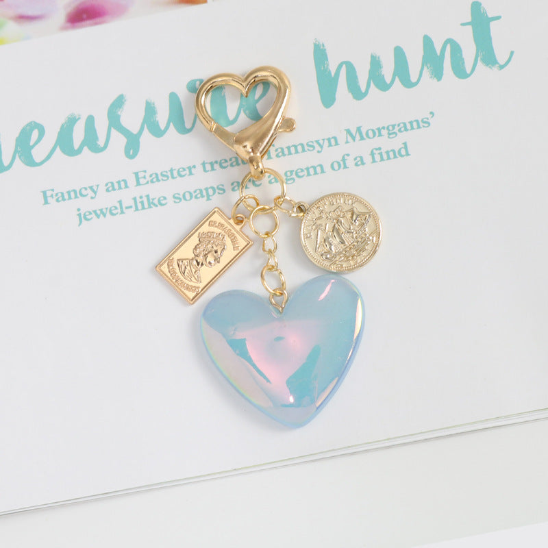 Wholesale Colorful Love Heart Metal Keychain