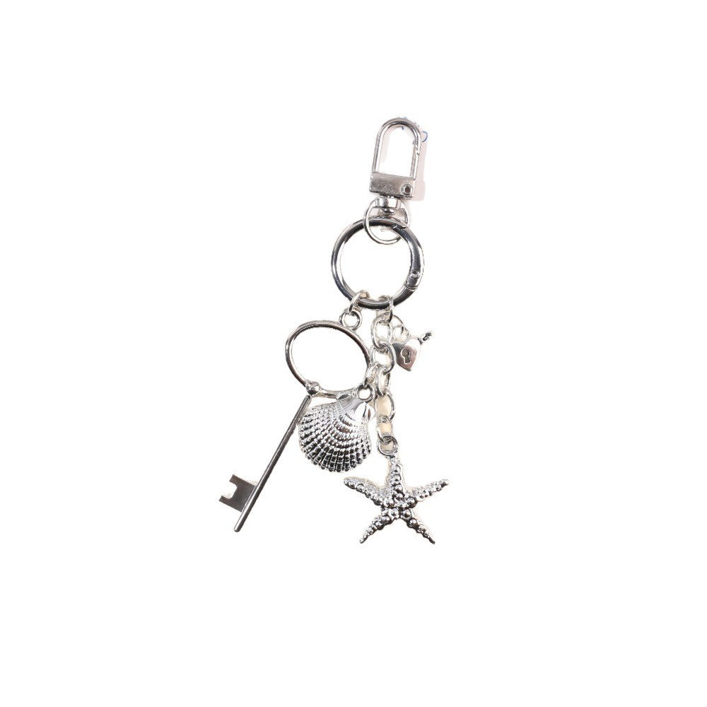 Wholesale Creative Ocean Beach Tower Shell Metal Keychain