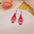 Wholesale Valentine's Day Love Dwarf Earrings Flamingo Love Semi-round Plaid Acrylic Earrings for Women