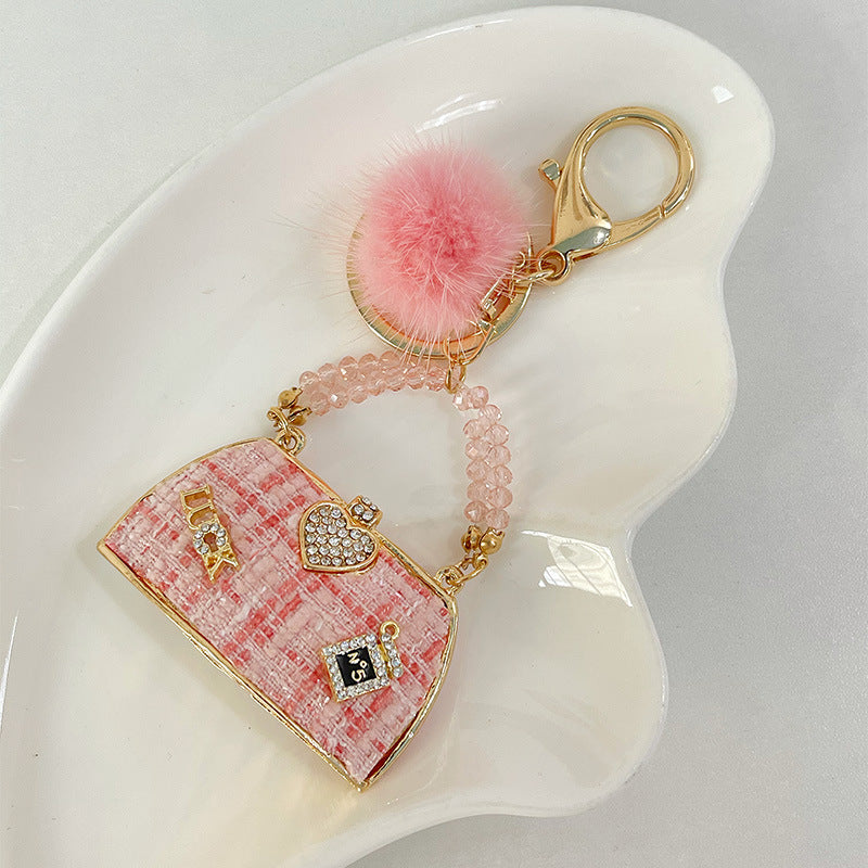 Wholesale Zinc Alloy Mink Hair Bag Keychain