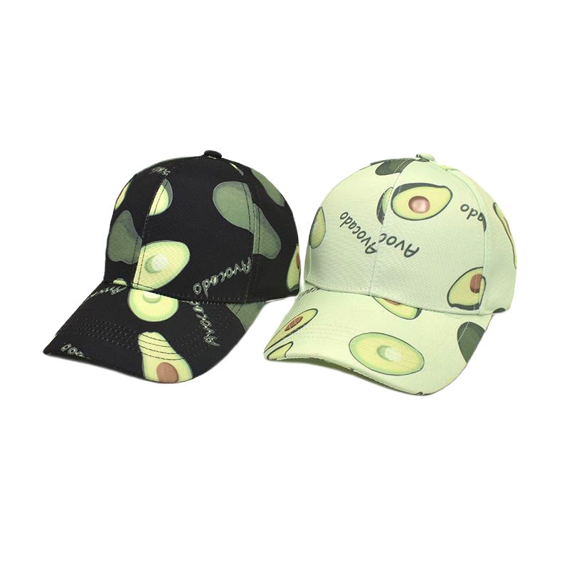 Capilla de béisbol con estampado de aguacate de algodón al por mayor