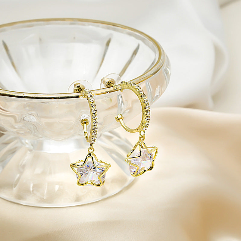 Wholesale ins personality retro French flower heart earrings