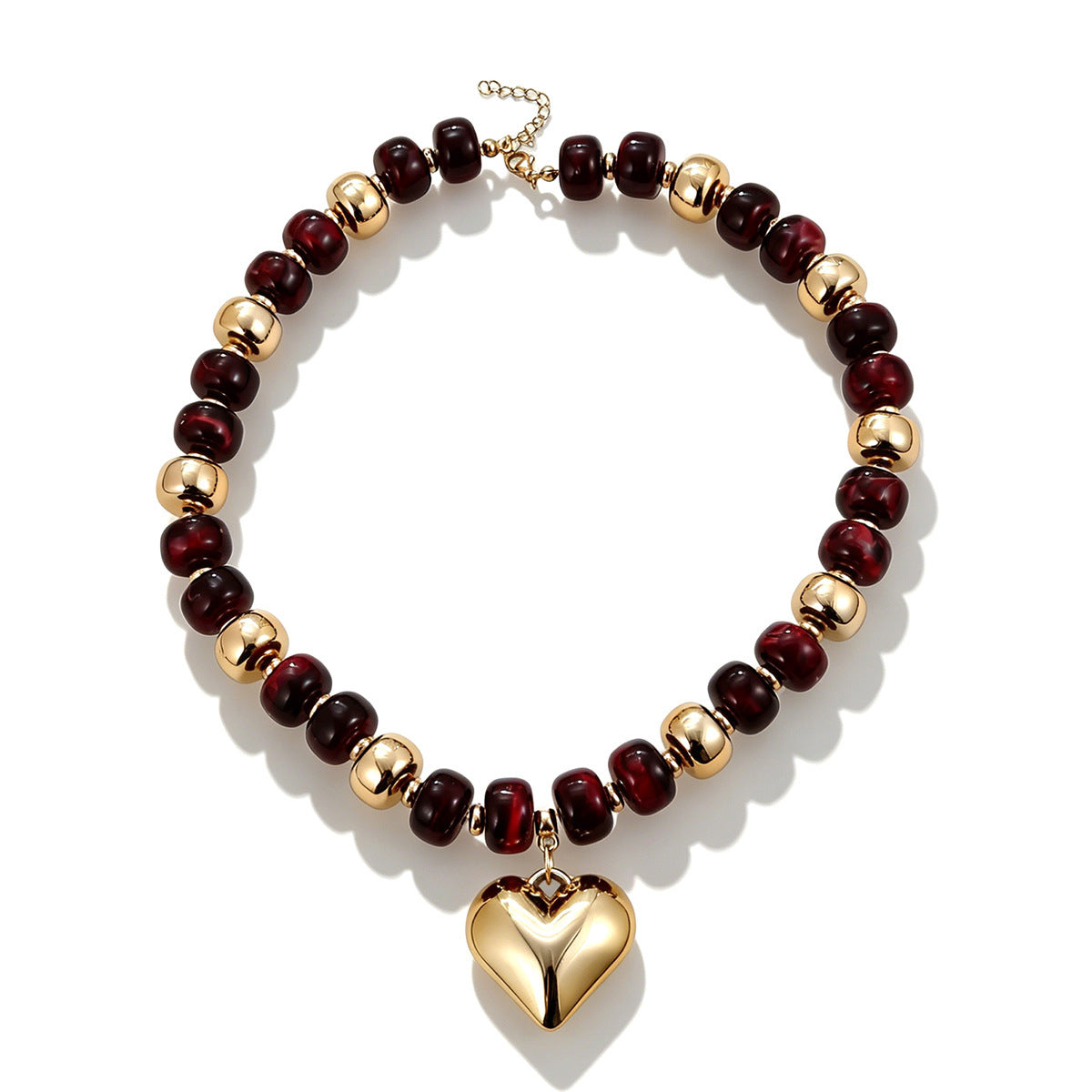 Wholesale Dopamine Color Block Heart Choker Necklace Women S Resin Summer Fashion Jewelry Gift