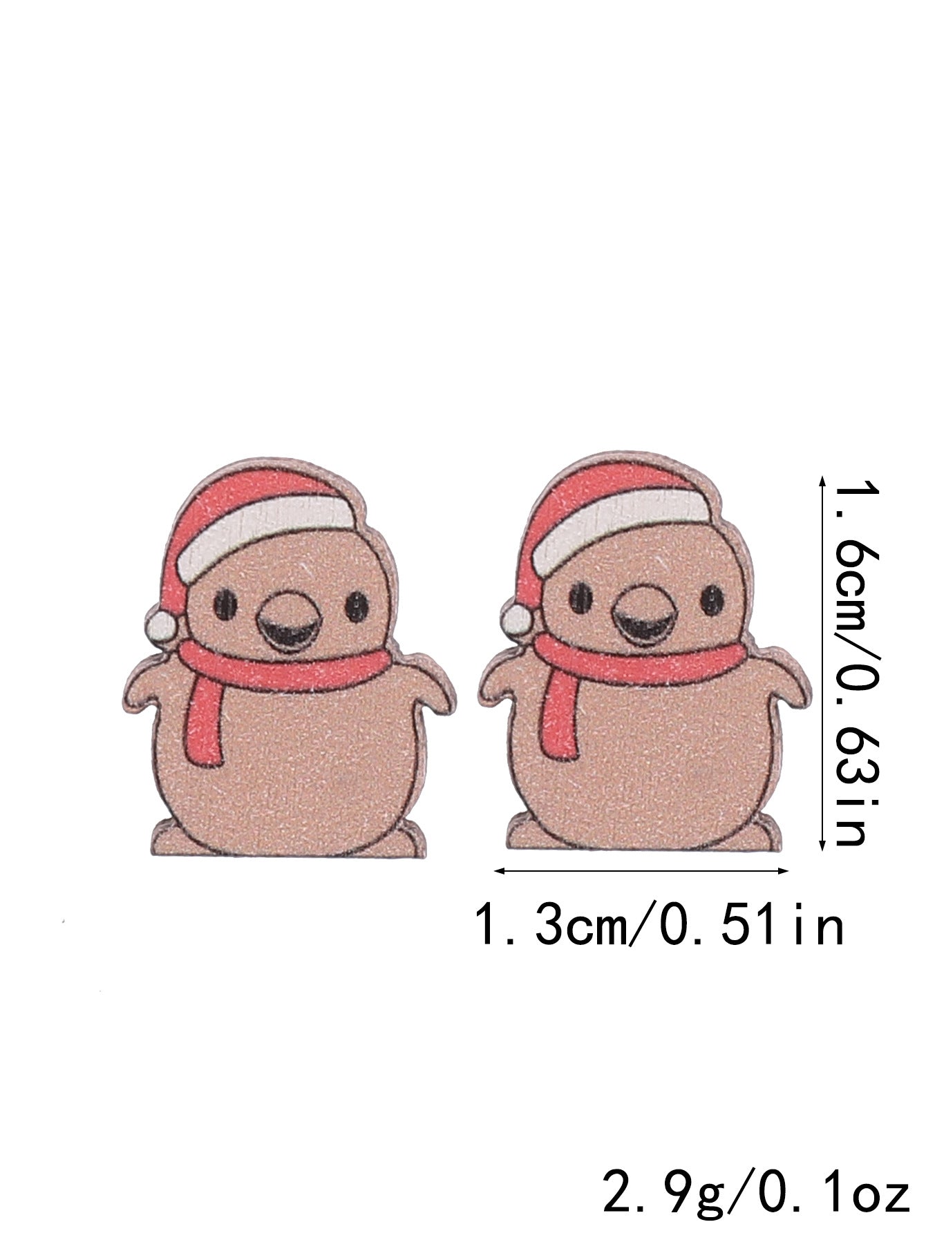 Wholesale Christmas Cute Animal Bear Fox Wooden Vintage Earrings