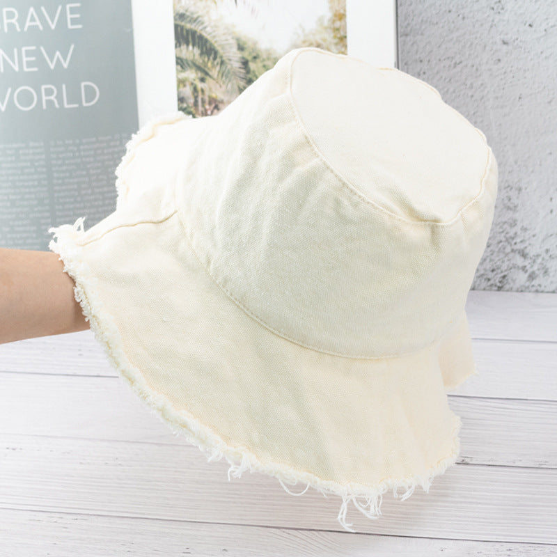 Wholesale Vintage Raw Edge Sunshade Bucket Hat