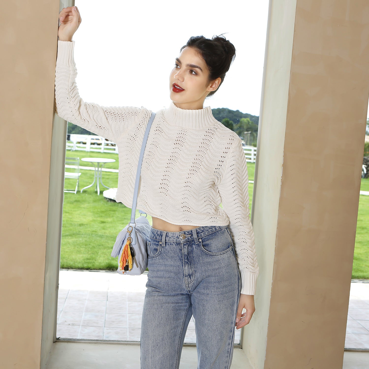 Wholesale Hand-woven Wheat and Grain Tassels Thanksgiving Alloy Keychain