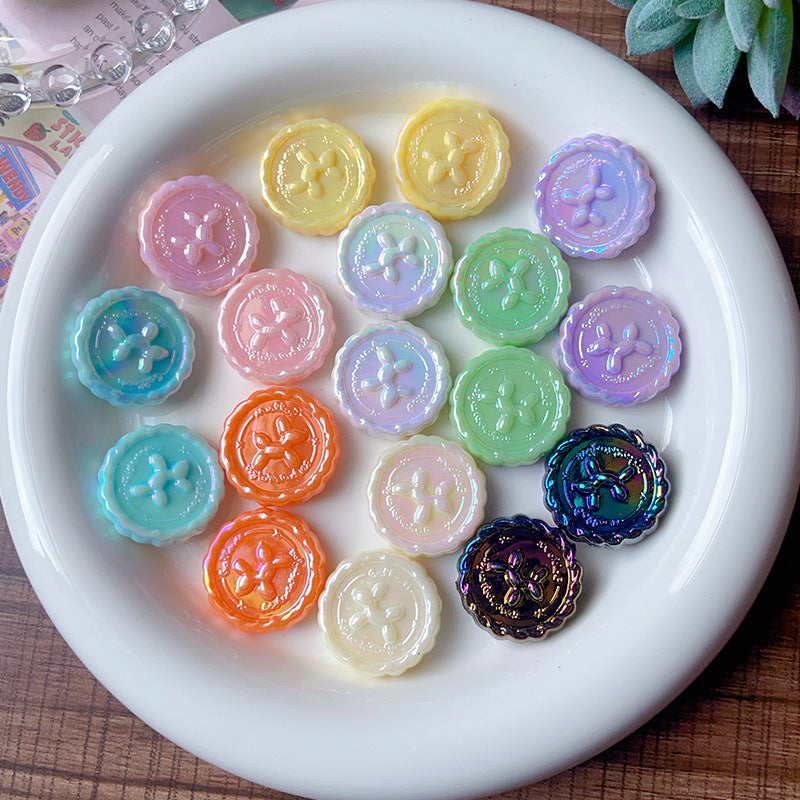 Wholesale 10pcs/pack Macaron straight hole balloon dog round seal beads