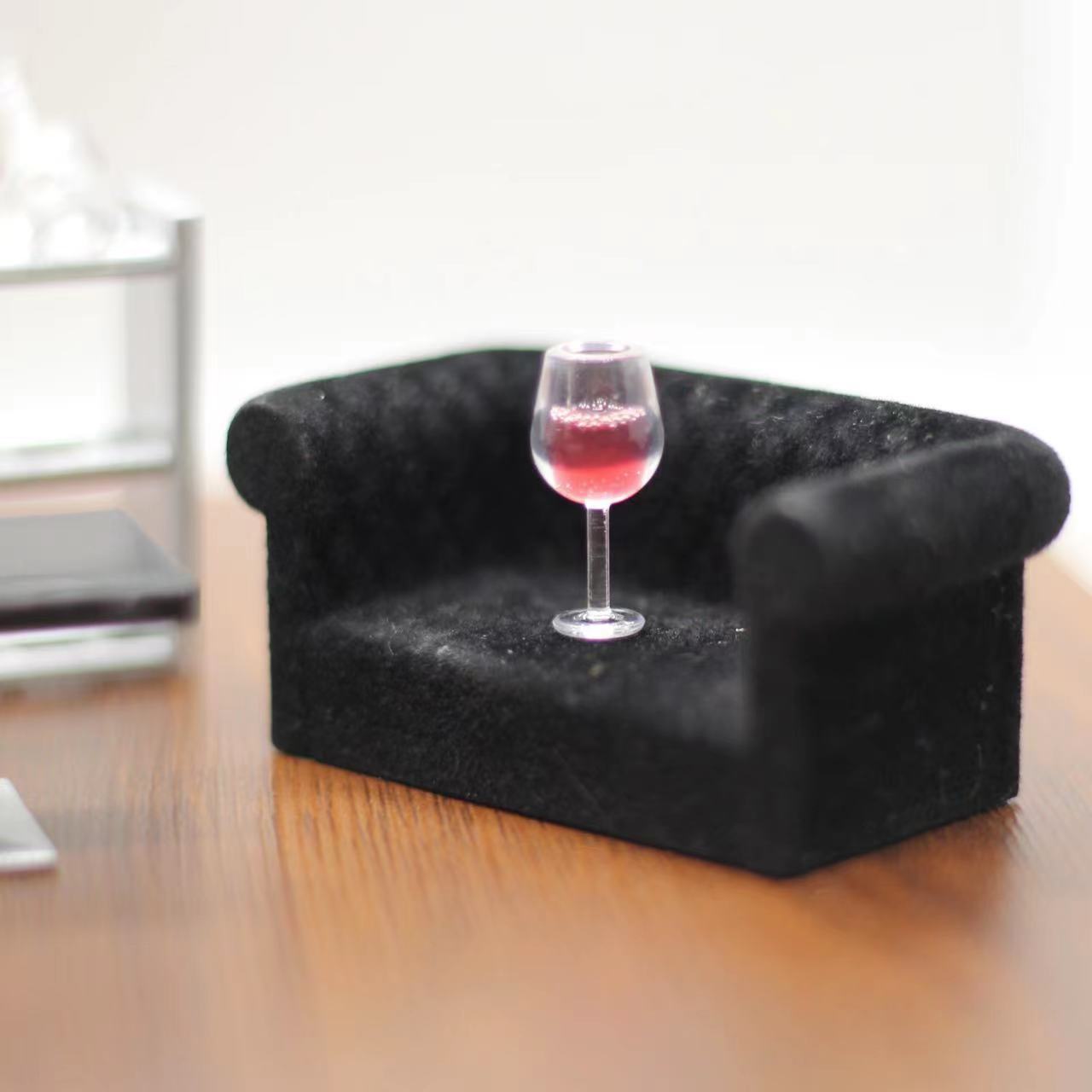 Wholesale 1:12 miniature food play small bottle diy resin accessories red wine goblet simulation mini drink small wine bottle