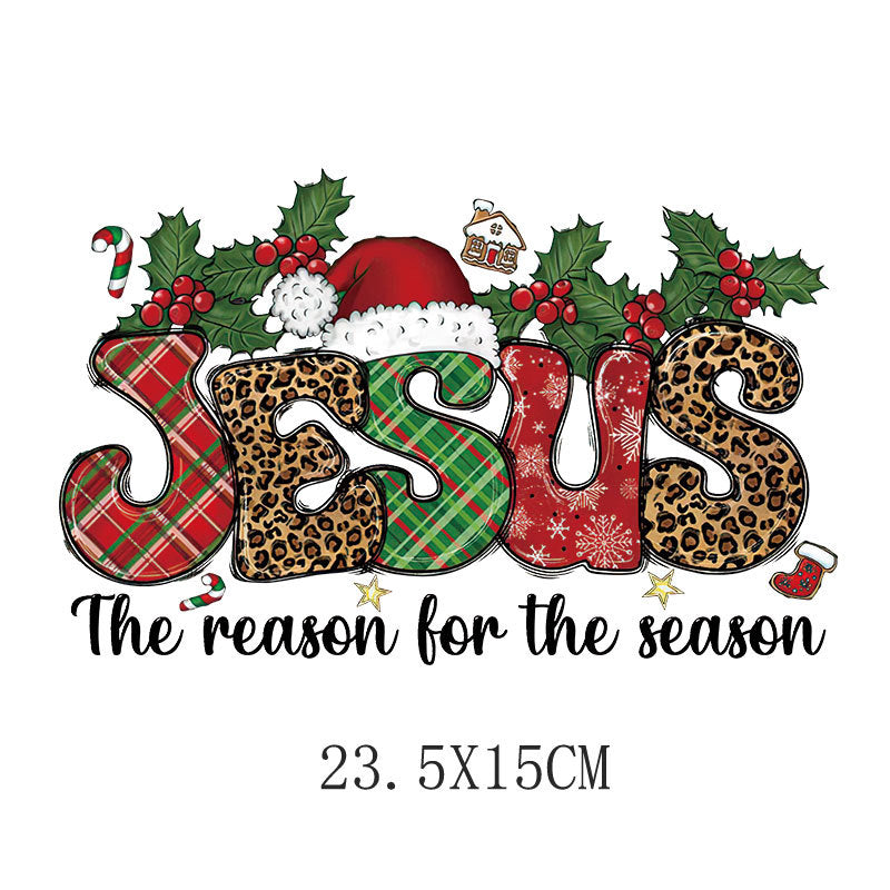 Wholesale  letters Christmas   printing pattern UV DTF Ready to Press Transfers Wraps